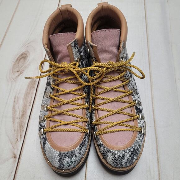Free People Durango snake snakeskin leather hiker boots platform - Picture 7 of 11